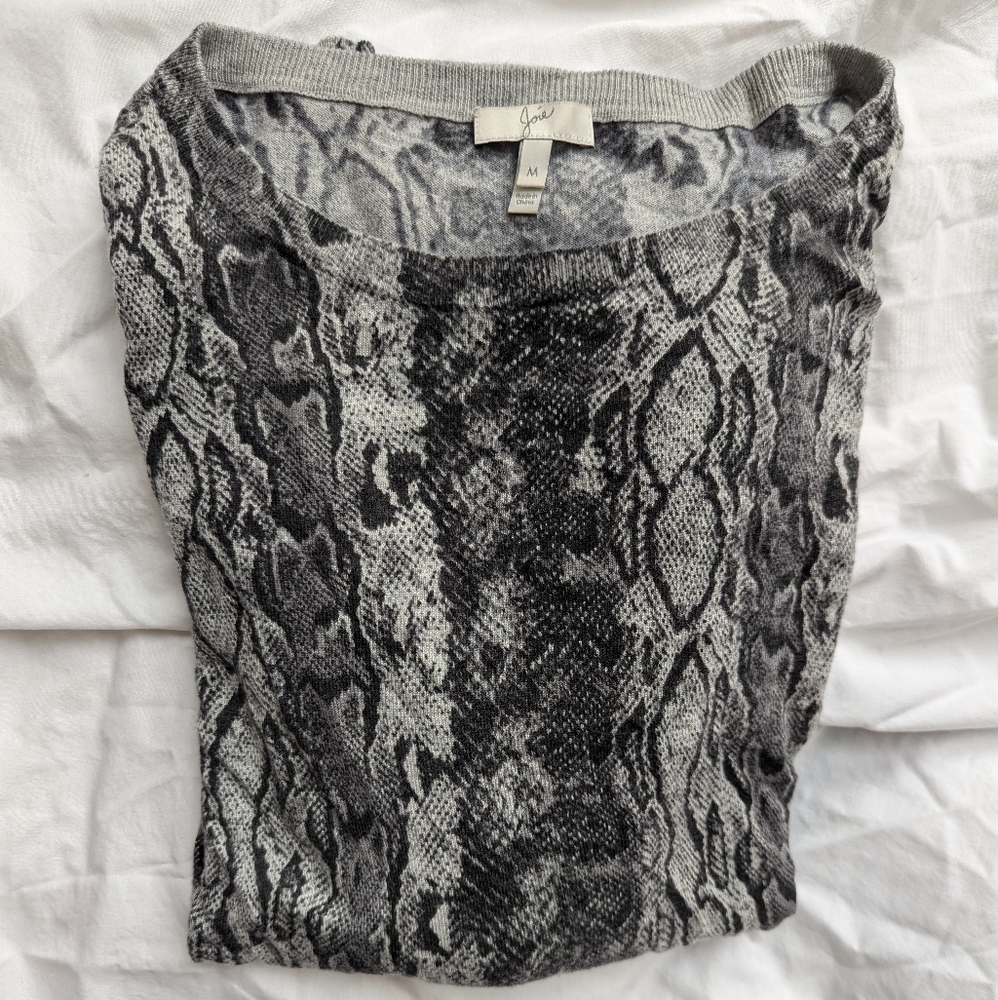 Joie Cienna Python Print Wool Cashmere Blend Swea… - image 3